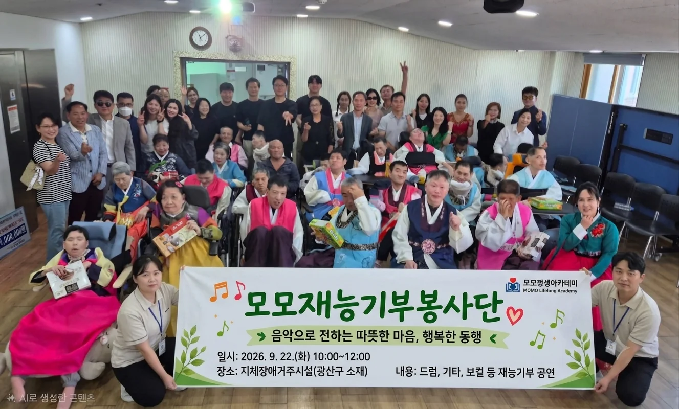 모모재능기부봉사단의 사회공헌활동 단체 사진
